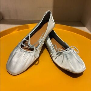 Light Blue Satin Ballet Flats ASOS Size 36-37 (Fits a regular 37 nicely) NWOT